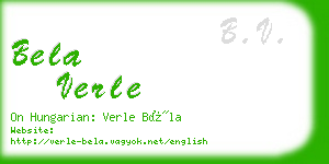 bela verle business card